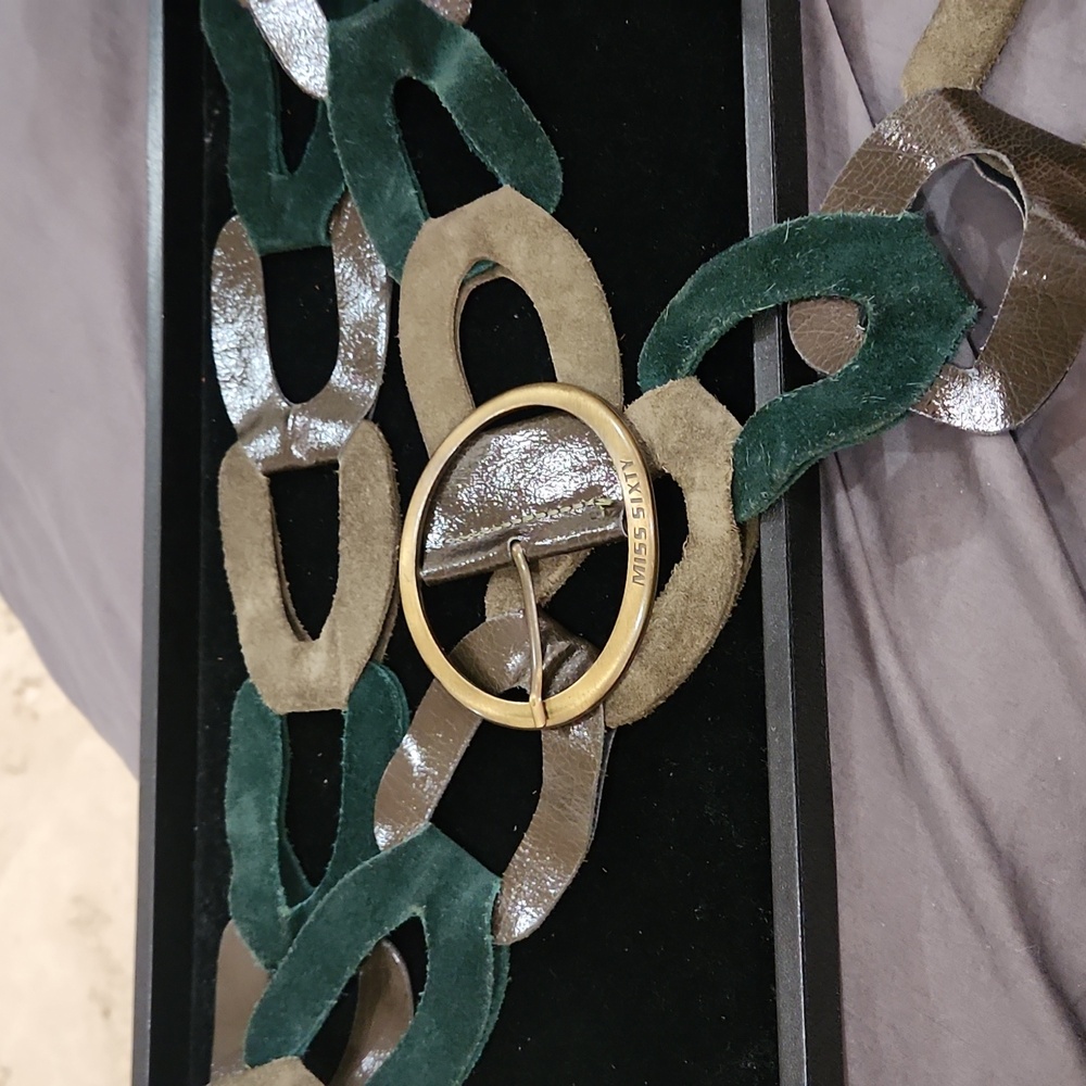 Miss sixty Belt leather triple shade green genuine leather suede gorgeous Belt